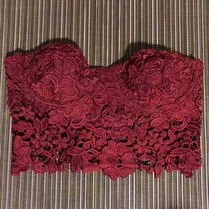 UO Kimchi Blue lace bustier crop top